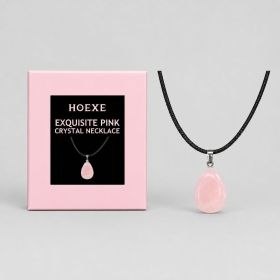 HOEXE Pink Stone Pendant Necklace, 1 Piece