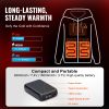 Heated Hoodie, Unisex Heated Sweatshirt with Battery Pack 7.4V, Zip Up Electric Jacket with 5 Heating Zones for Men & Women