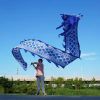 3D Colorful Dragon Silk-Like Flowy Spinning & Shaking Poi - Flinging The Dragon Spiral Practice Ribbon Streamer with Fiberglass Handsticks + Travel Ba